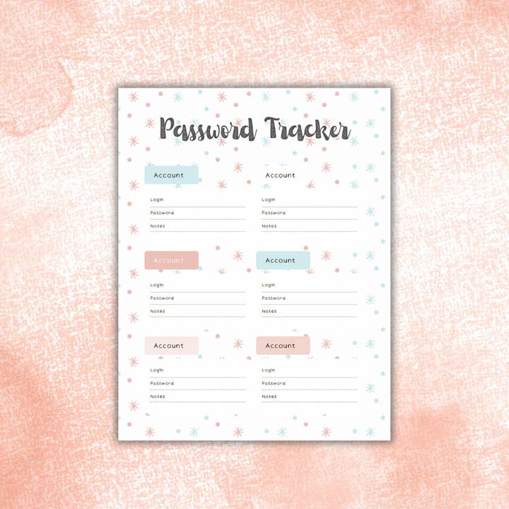 Missh Shop - Wholesale Journal/Diary - Password Tracker 20 pages 160 passwords10