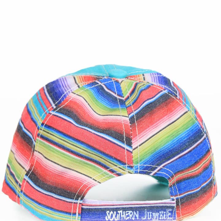 SER Embroidered Serape Texas on Turquoise Hat with Serape Fabric for wholesale on Faire3