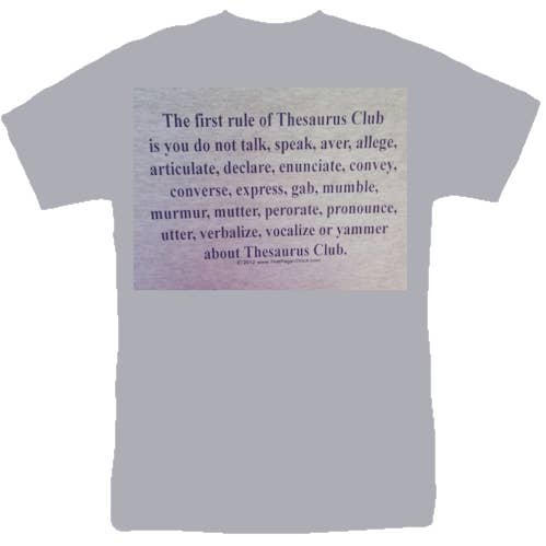 Thesaurus Club T-shirt für den Großhandel von Pegasus Publishing