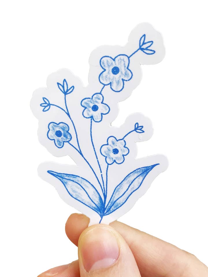 Teeny Tiny Flowers Wasserdichter Aufkleber, Frankie Blue für den Großhandel von Frankie Blue