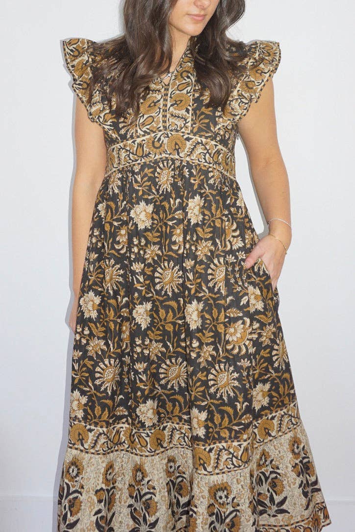 NIBI MTK - Wholesale Dress - Women's - Lennon Dress in Black Jacobean1