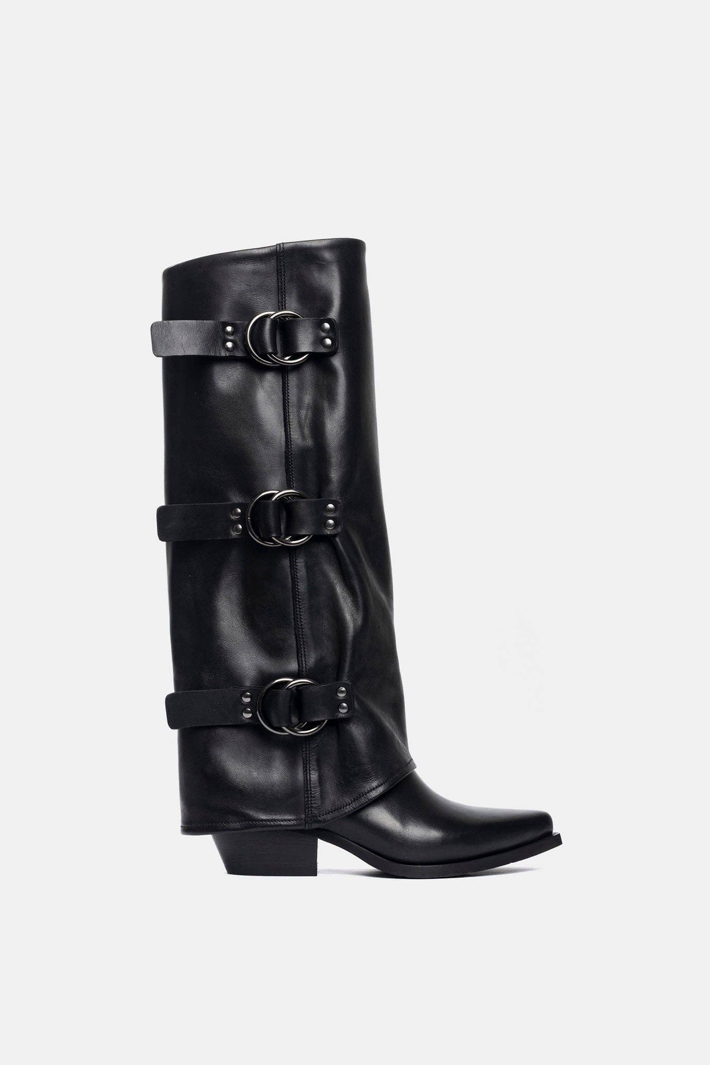 METISSE - Wholesale Boots - Women's - Black calfskin boots DX24710