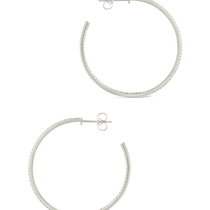 Sterling Forever - Wholesale Hoop Earrings - Velma CZ Statment Hoops6