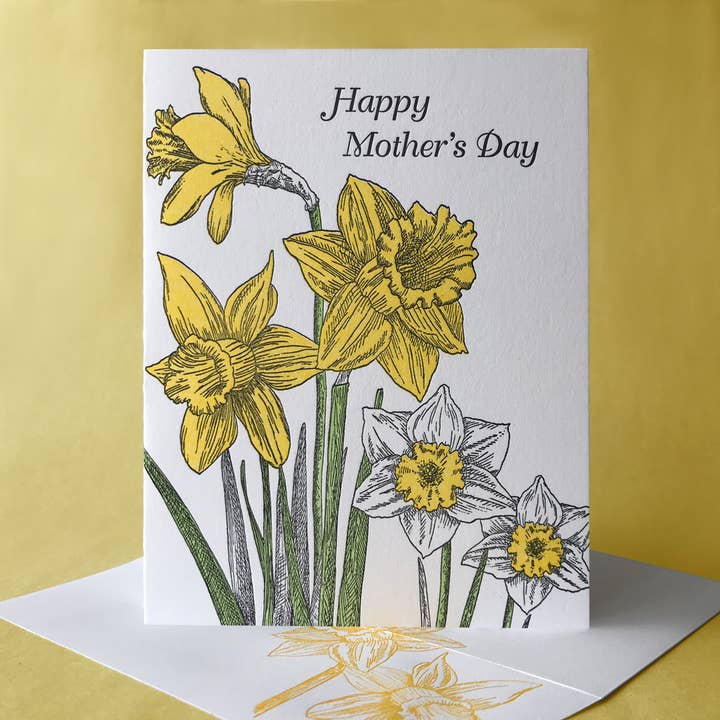 Painted Tongue Press - Wholesale Mother's Day Card - Daffodil Thank You, Mother's Day, and Blank Note Card1