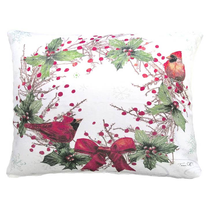 Pillow - Woodland Christmas Wreath indoor / outdoor cushion for wholesale by Magnolia Casual
