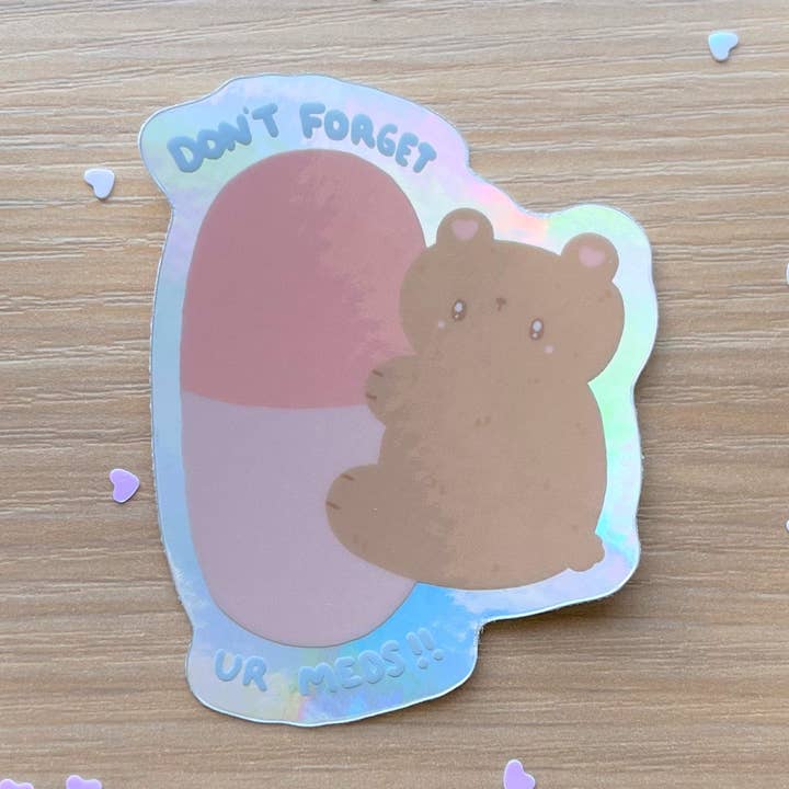 Non dimenticare le tue medicine! Adesivo fustellato per la vendita all'ingrosso da parte di Forestpals