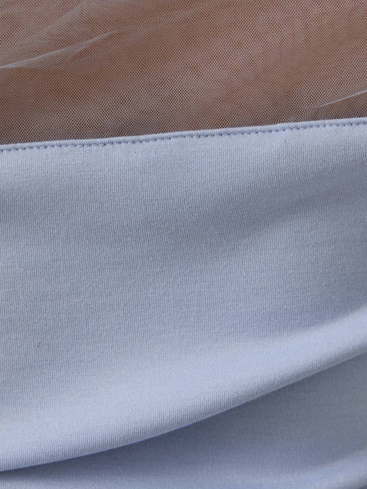 Sunday Edition - Wholesale Blouse - Women's - MESH & PONTI MIX DRAPE TOP3