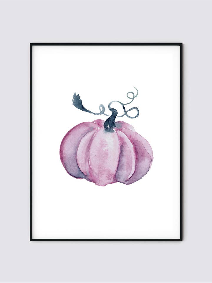 Pumpkin Wall Art, Watercolor Painting, Fall Pumpkin Decor for wholesale by Sandpaper Studio