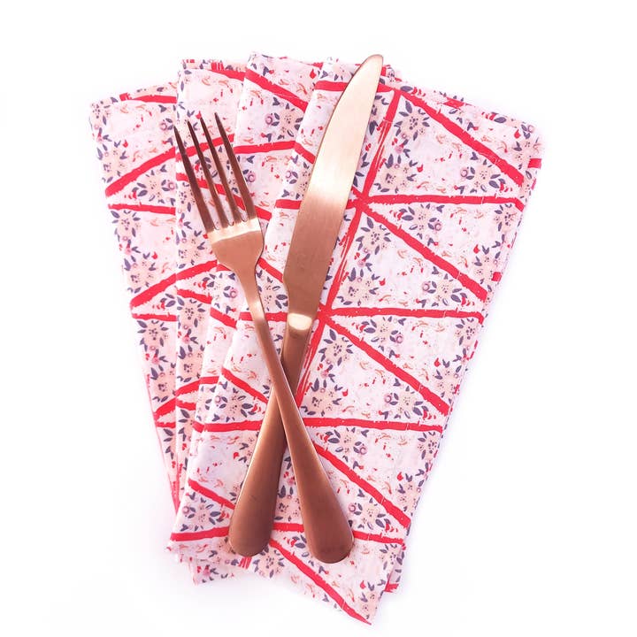 90 West Linen Co. - Wholesale Dinner & Cloth Napkin - Romantic Floral Cloth Napkins, Set of 46