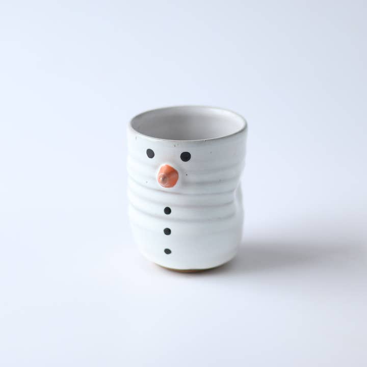 Gravesco Pottery - Wholesale Coffee/Tea Cup - Reclamation Wine Cup Snowman Handmade Ceramic Coffee Cup