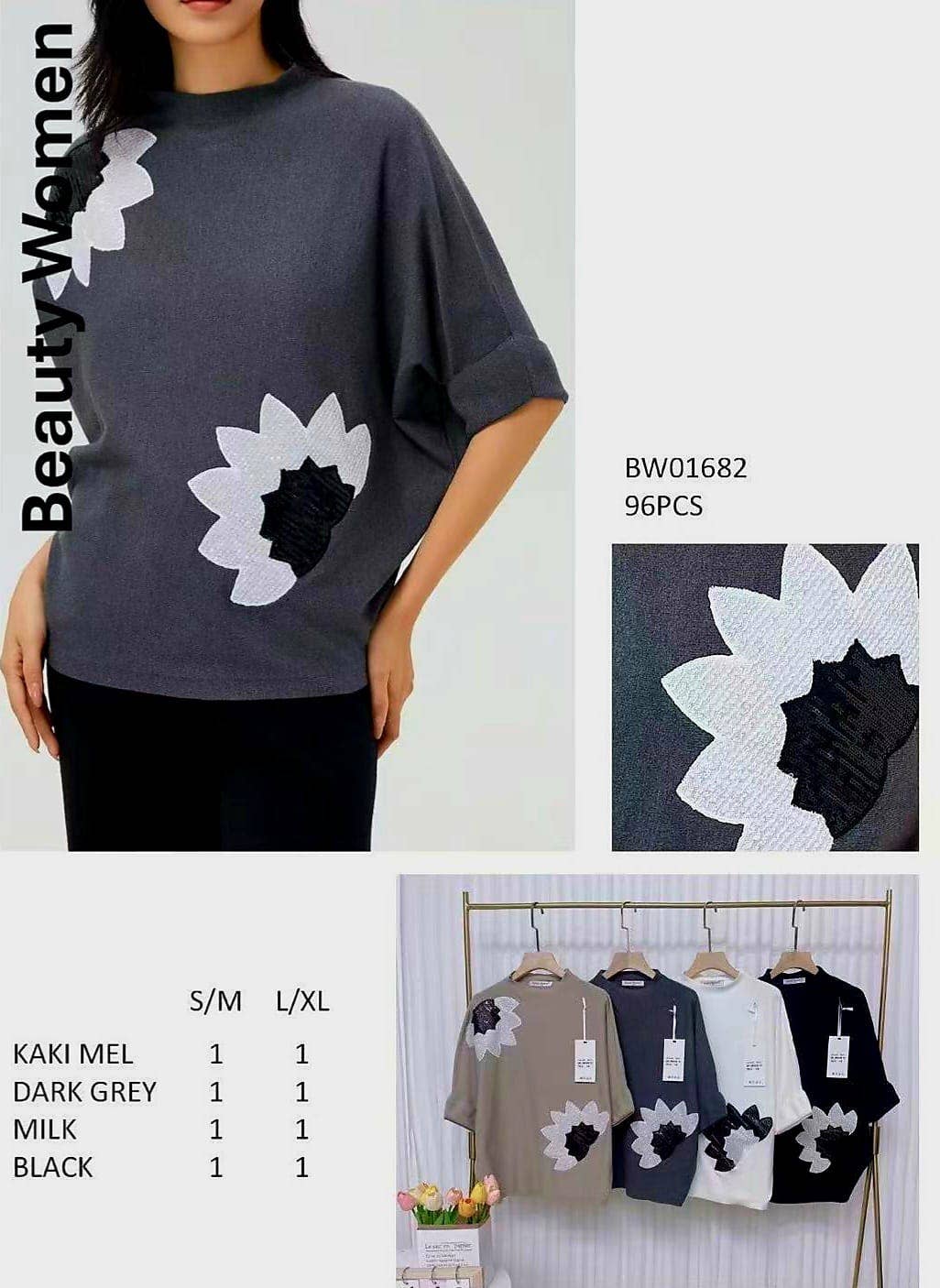 Kurt Muller – wholesale Knitted jumper – Women′s – Sequin Lily Fine Batwing Knit4