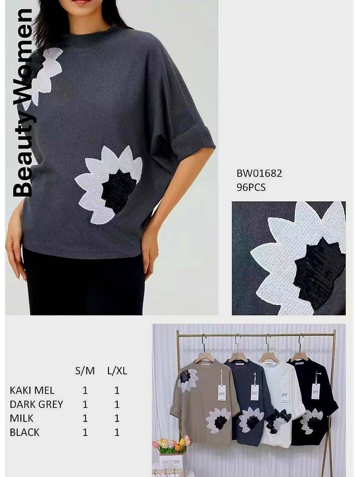 Kurt Muller - Wholesale Knit Sweater - Women's - Sequin Lily Fine Batwing Knit4