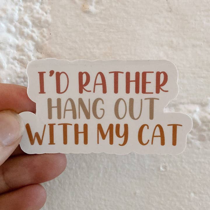 Adesivo impermeabile per amanti dei gatti per bottiglie e laptop per la vendita all'ingrosso da parte di Tiny Acres Co