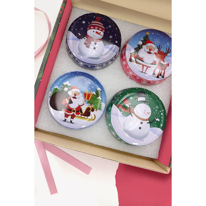 JOSSLYN by wall to wall - Wholesale Travel Candles - 4PC AROMA THERAPY CANDLE CHRISTMAS GIFT SET | 90C100