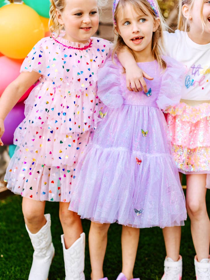 Three Wildflower Designs - Wholesale Dress - Kids - Girls Heart Foil Cake Birthday Dress | Birthday Dress