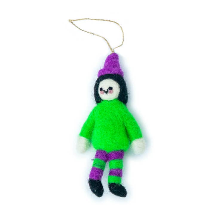 Adorno de lana ecológica Hazel the Apprentice Witch para venta al por mayor de Friendsheep