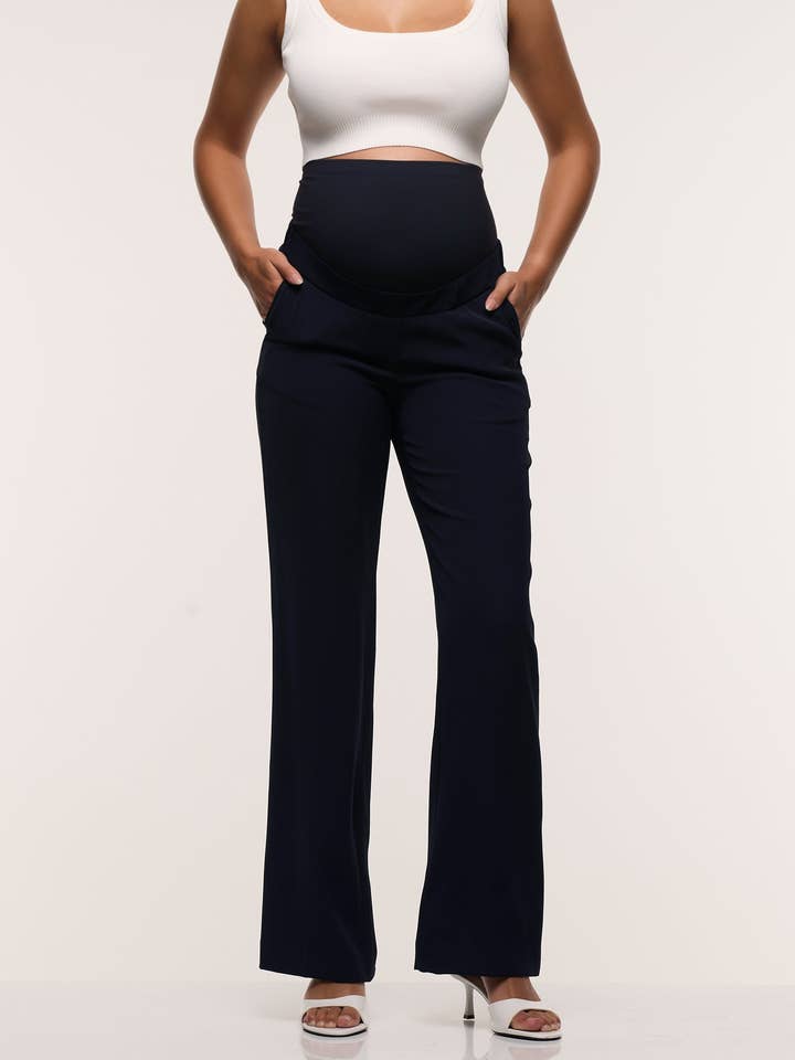 Pantalones de Maternidad Clásicos Rectos con Cintura Alta para venta al por mayor de Soon Maternity