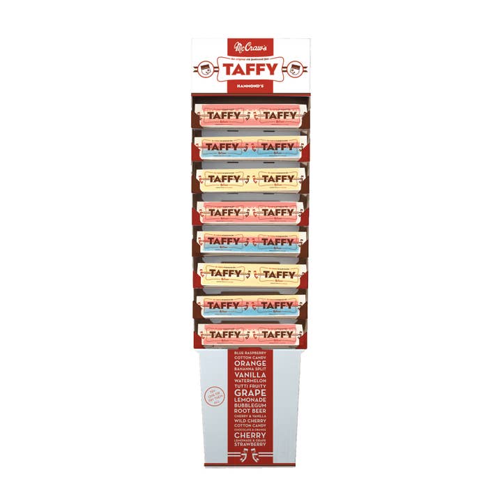 Hammond's Candies - Wholesale Taffy - Taffy Asst Flavors .75oz 240pcs/cs White Shipper