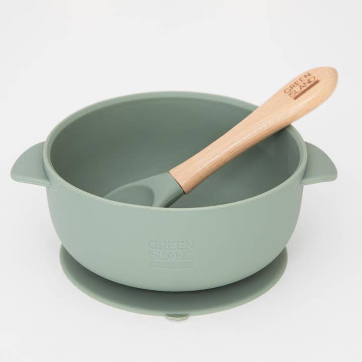 Green Island - Venta al por mayor Tazones - Niños y bebés - Cuenco y cuchara de silicona para bebés