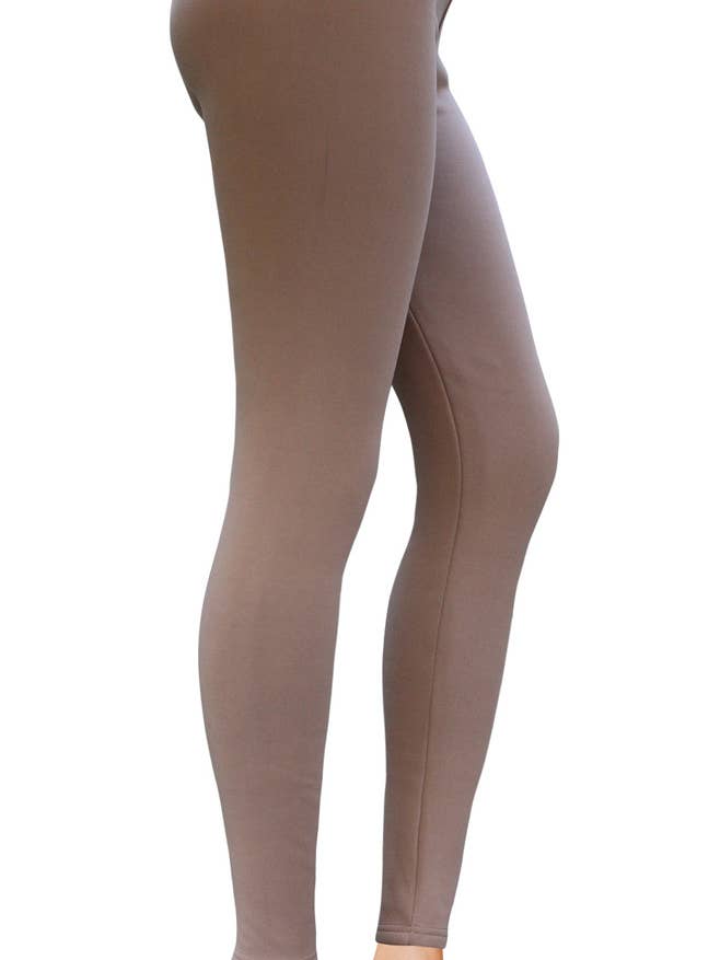 Mocha Fur Fleece Lined Leggings for Women for wholesale by Comfy Forever