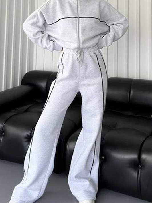 Fashion Combination - Wholesale Top & Skirt Set - Women's - relaxed fit zip up tracksuit12