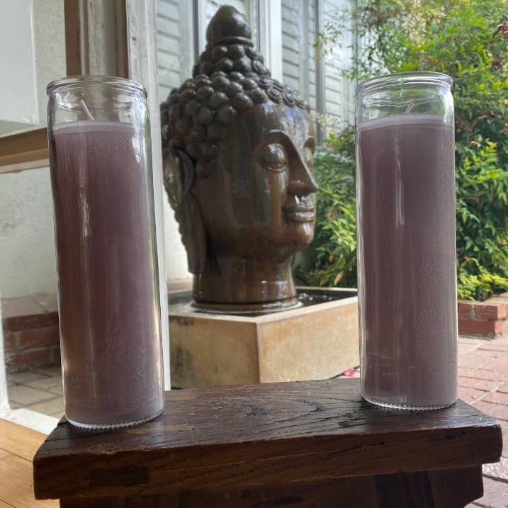 Bougie de prière grise de 7 jours - Stabilité, énergie féminine pour la vente par Ceridwen’s