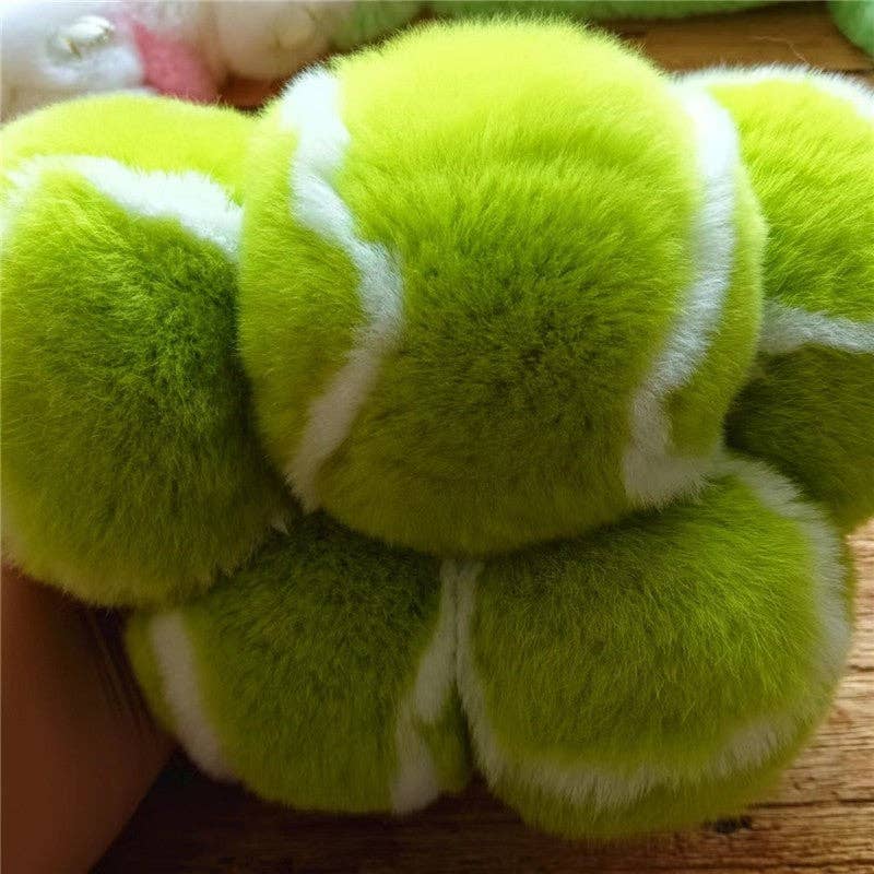 APPLE GREEN Imitation Otter Rabbit Hair Tennis Keychain Pendant for wholesale on Faire5