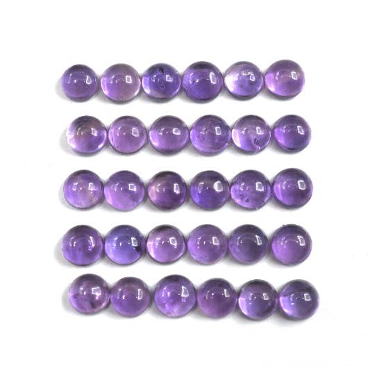 Cabines de Ametista Redondas 4mm Aproximadamente 7.80 Quilates por atacado de GTG Gems Corp