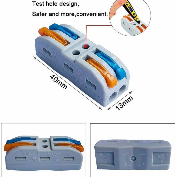 Ledsone - Wholesale Craft Supplies - 2/3 Way Electrical Connectors Wire Block Clamp Clip Fast5