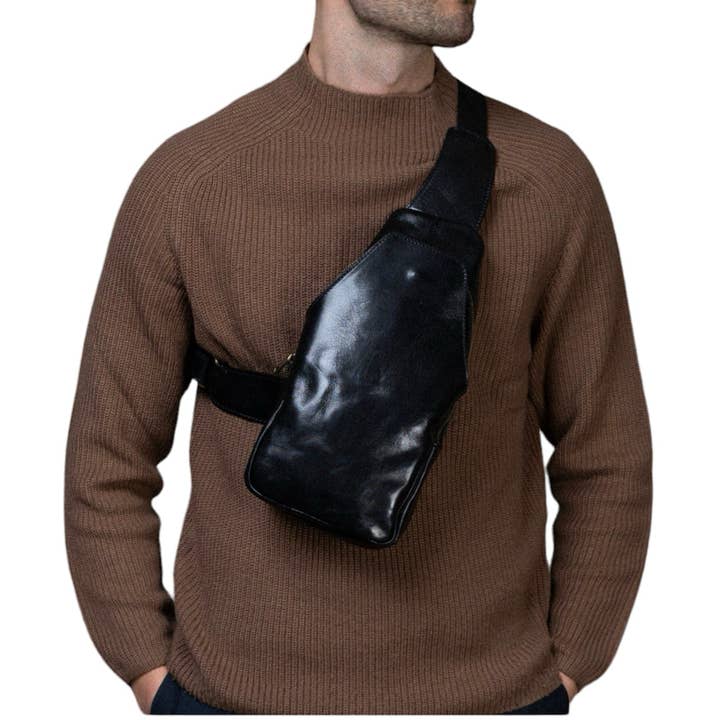 MODARNO - Wholesale Messenger Bag - Men's - Modarno Men's Genuine Leather Bag Marsupio One-Shoulder Jump6