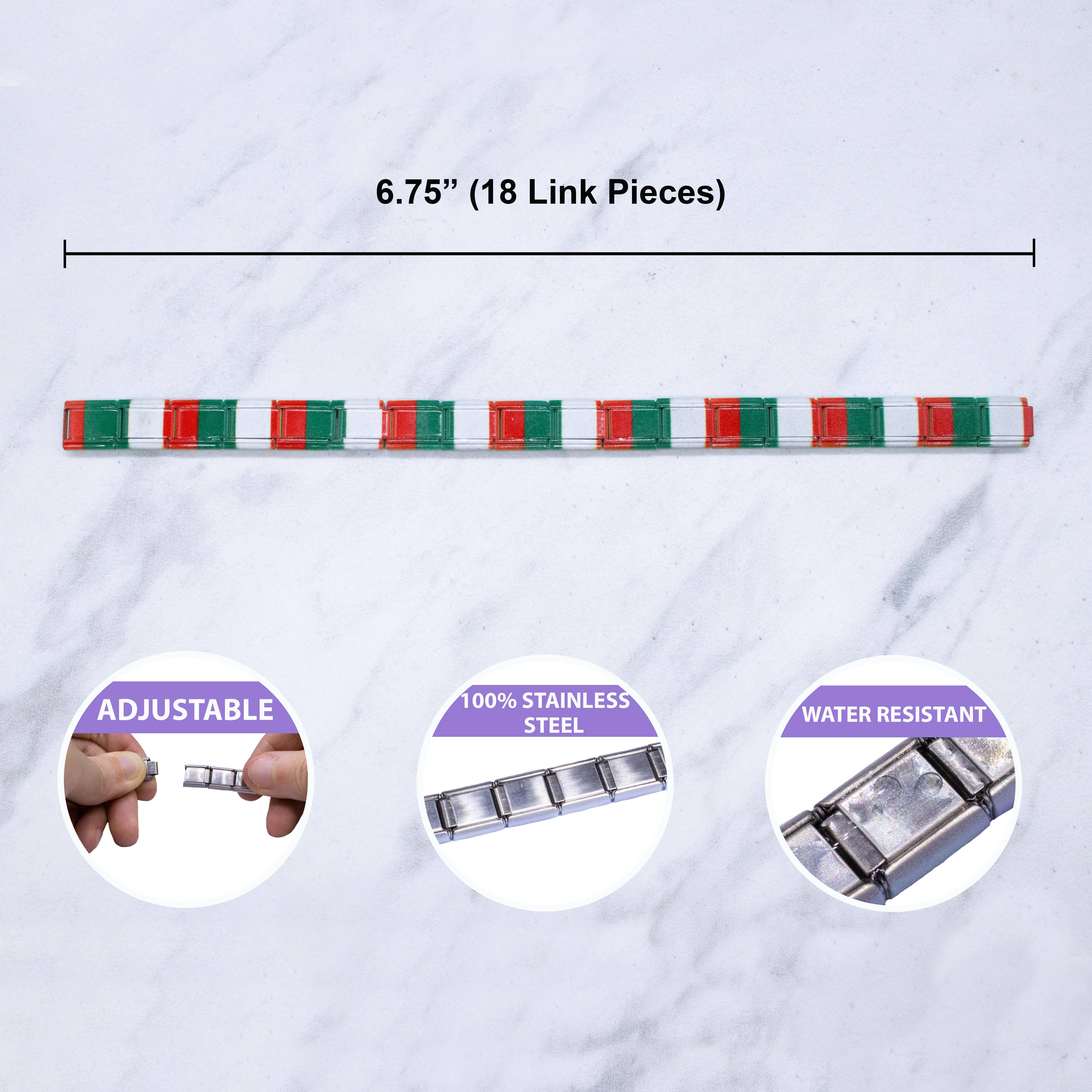 Natalia - Wholesale Charm/Dangle Bracelet - Italian Charm Bracelet Flags - Link Jewelry4