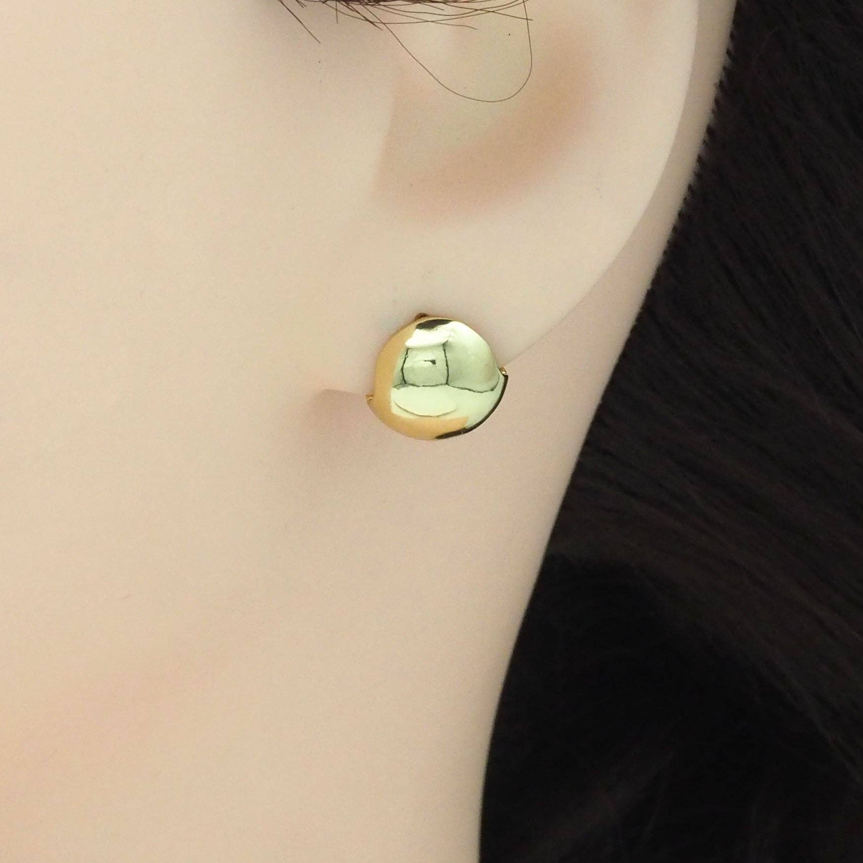 BestBeads&Beyond - Wholesale Huggie Earrings - Gold Chunky Huggie Ball Earrings, Sku#Y8441
