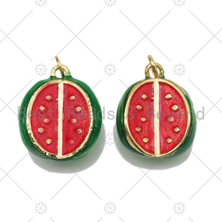 Enamel Watermelon Charm, Sku#Y569 for wholesale by BestBeads&Beyond