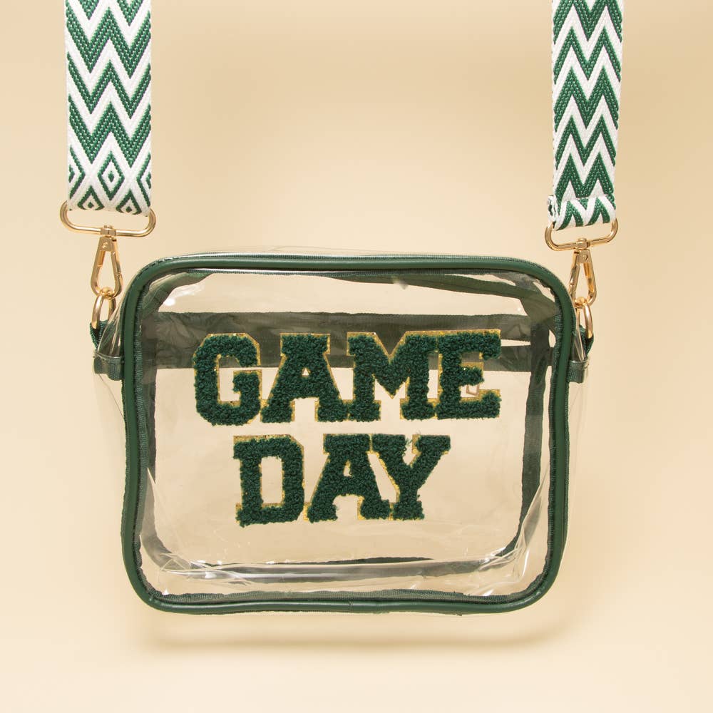 SP Sophia Collection - Wholesale Crossbody Bag - Women's - “Game Day” Fuzzy Chenille Clear Crossbody Bag1