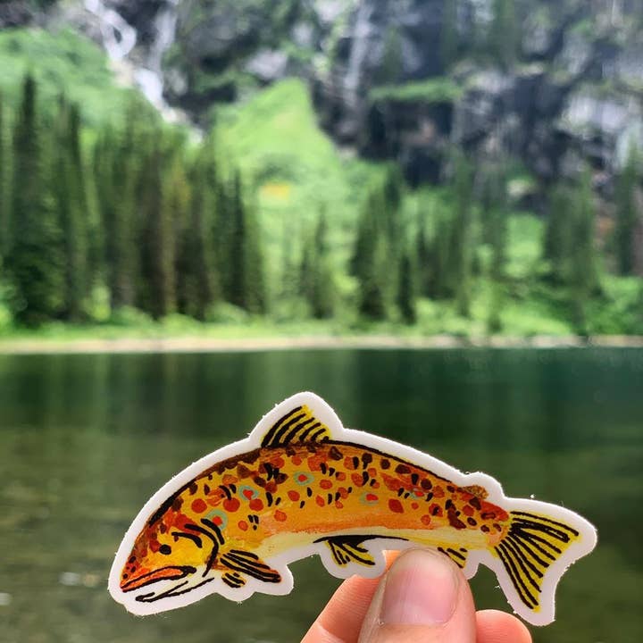 Wildship Studio - Wholesale Sticker - Brown Trout Animal Vinyl Sticker3