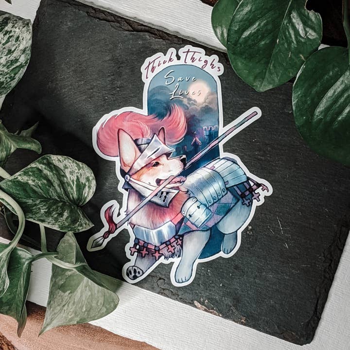 Dobe Illustrations – wholesale Sticker – Corgi "Thick Thighs" Sticker