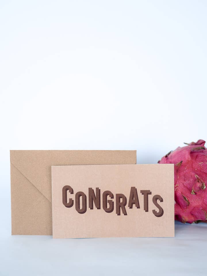 NOTE GREETING CARD - CONGRATS for wholesale by Black Salt Co
