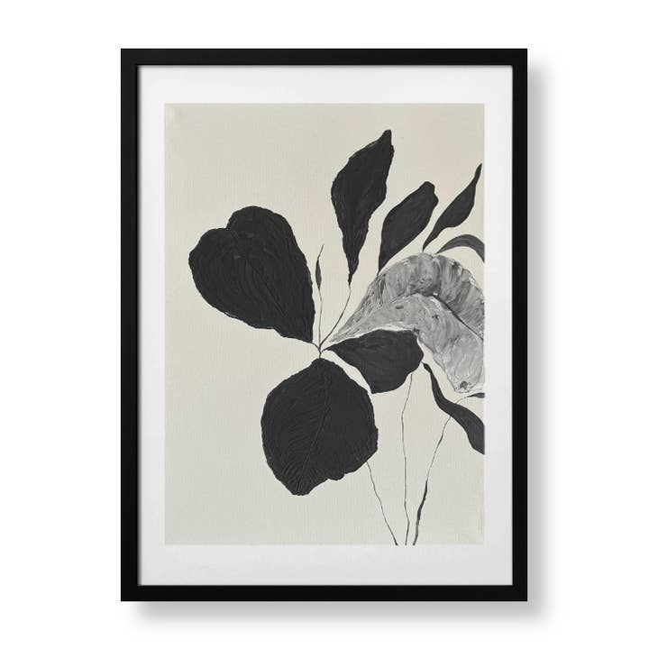 Poster A3 - Foglie monocromatiche per la vendita all'ingrosso da parte di Spaces by Soniya