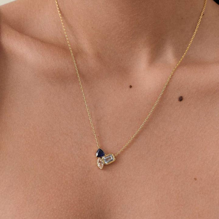 ACCITY - Wholesale Pendant/Charm Necklace - Ruby Zircon Choker Necklace – Dainty Steel Glam_CWMM69657