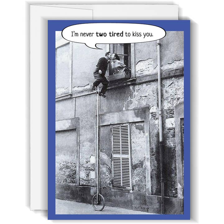 Unicycle Kiss - Funny Birthday Card for wholesale by Card Grin