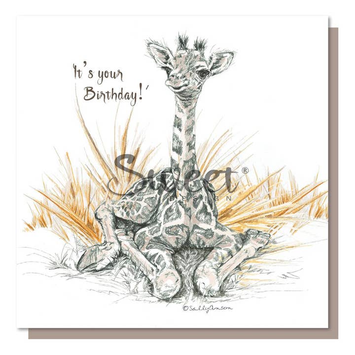 BES009 - Babygiraff ”Det är din födelsedag” för wholesale av Sweet Design