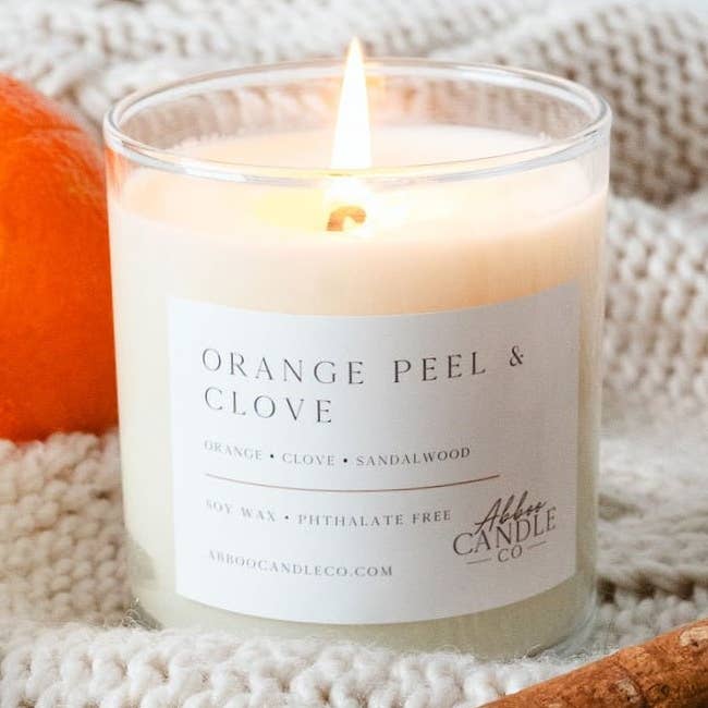 Orange Peel and Clove Soy Candle for wholesale by Abboo Candle Co