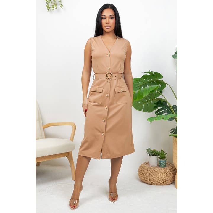 GILDED DAYSHIFT MIDI DRESS for wholesale by Esmeray Clothing