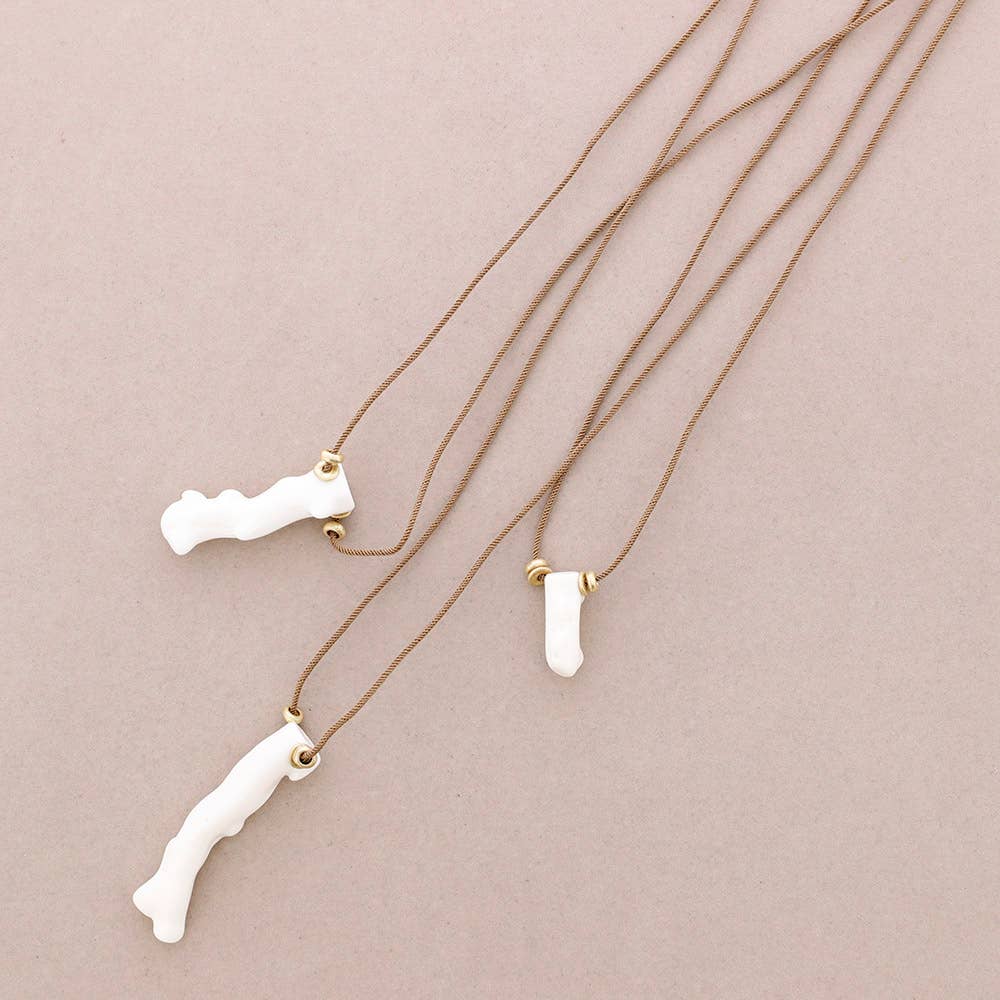 Sonata - Wholesale Pendant/Charm Necklace - Long Necklace with Coral Resin Pendants0