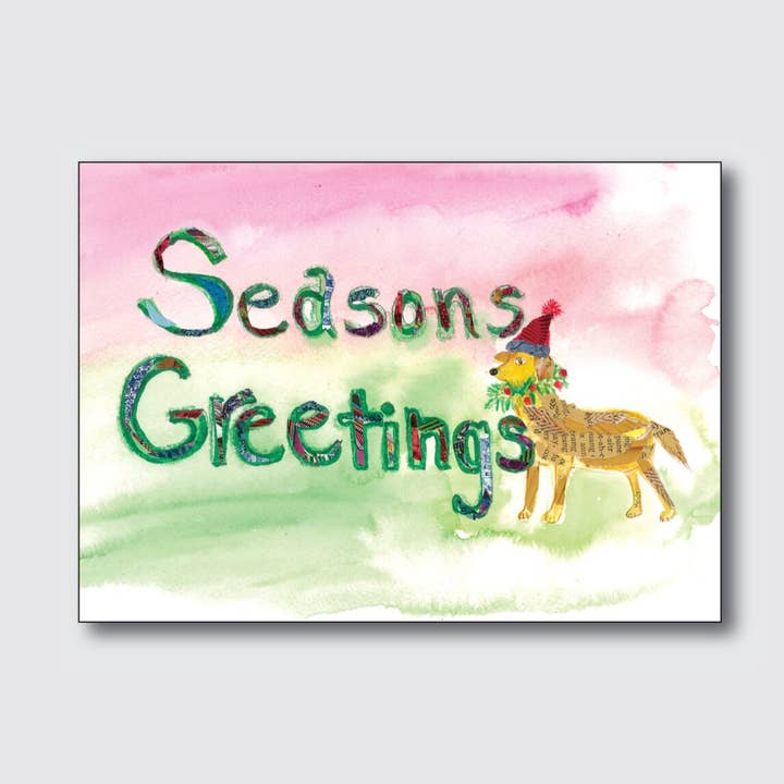 Perro saludos de la temporada para venta al por mayor de Chique Lixo Greeting Cards