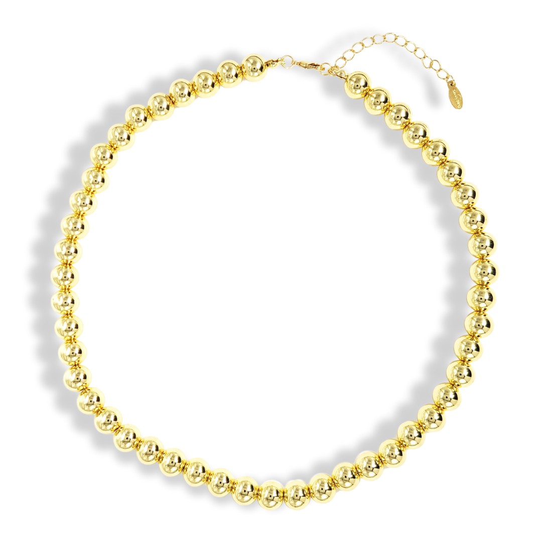 Savvy Bling - Wholesale Beaded/Pearl Necklace - 2-10mm Gold Beaded Necklaces6