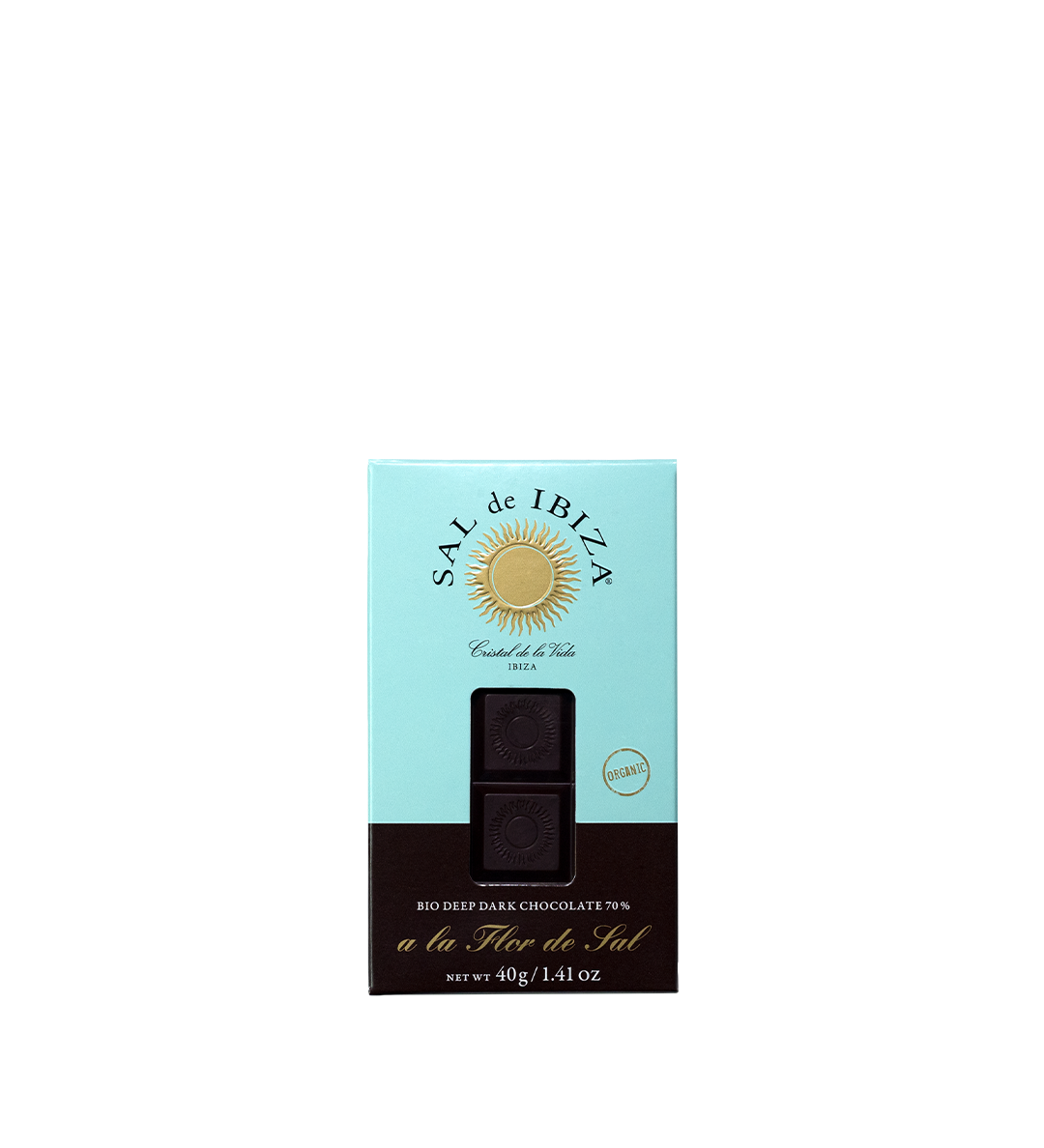 SAL de IBIZA - Wholesale Chocolate Bar - SAL de IBIZA Dark Chocolate with Fleur de Sel, 70% Cocoa, Mini, 40g, Organic0