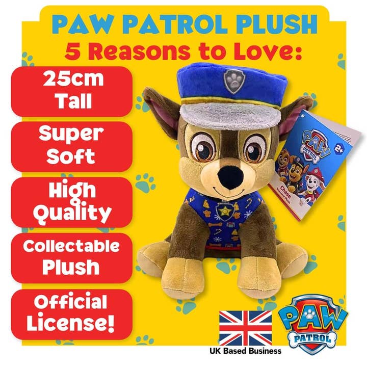 Baby Republic – wholesale Stuffed/plush toy – Kids & baby – Paw Patrol Chase 25cm Medium Sitting Plush1