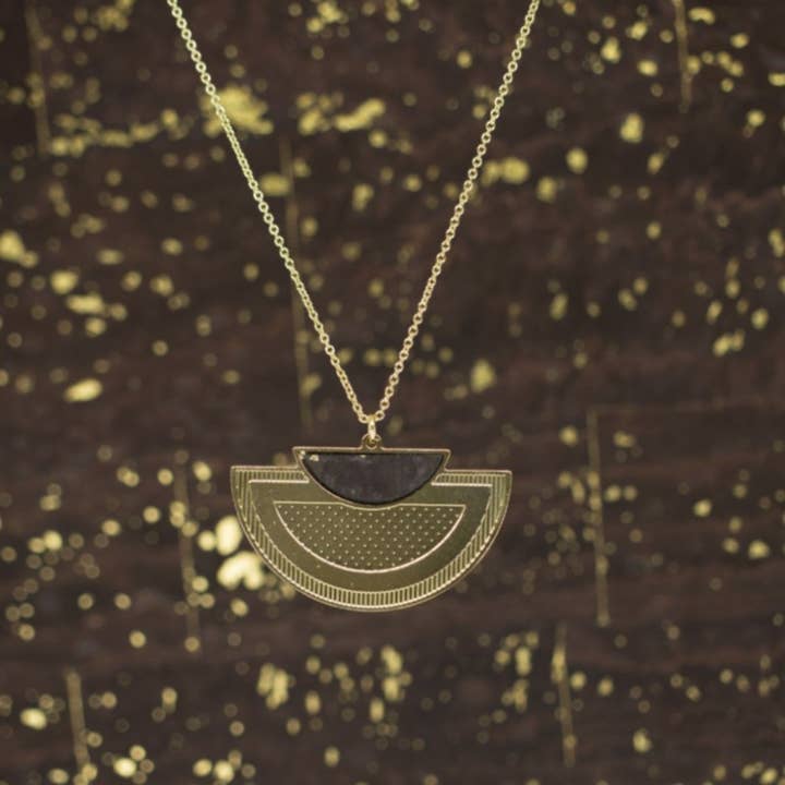 SUNSET WOODY ketting goud voor wholesale door Little Etincelle