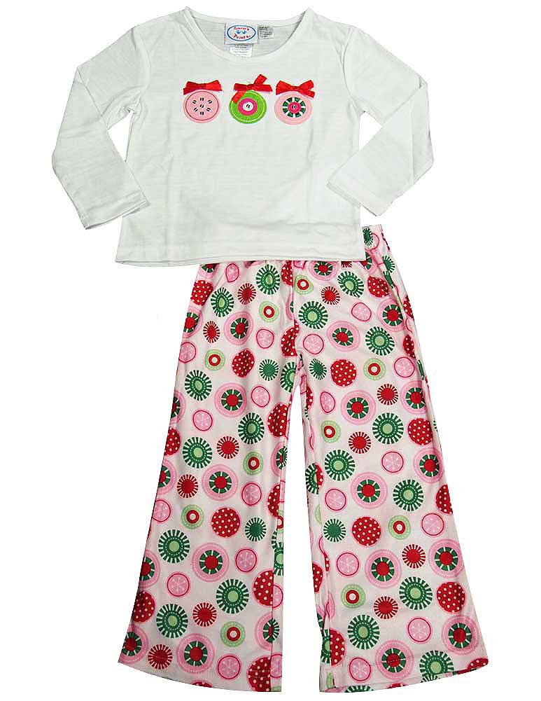 White Sara's Prints Toddler & Girls Long Sleeve Two Piece Pajama S for wholesale on Faire0